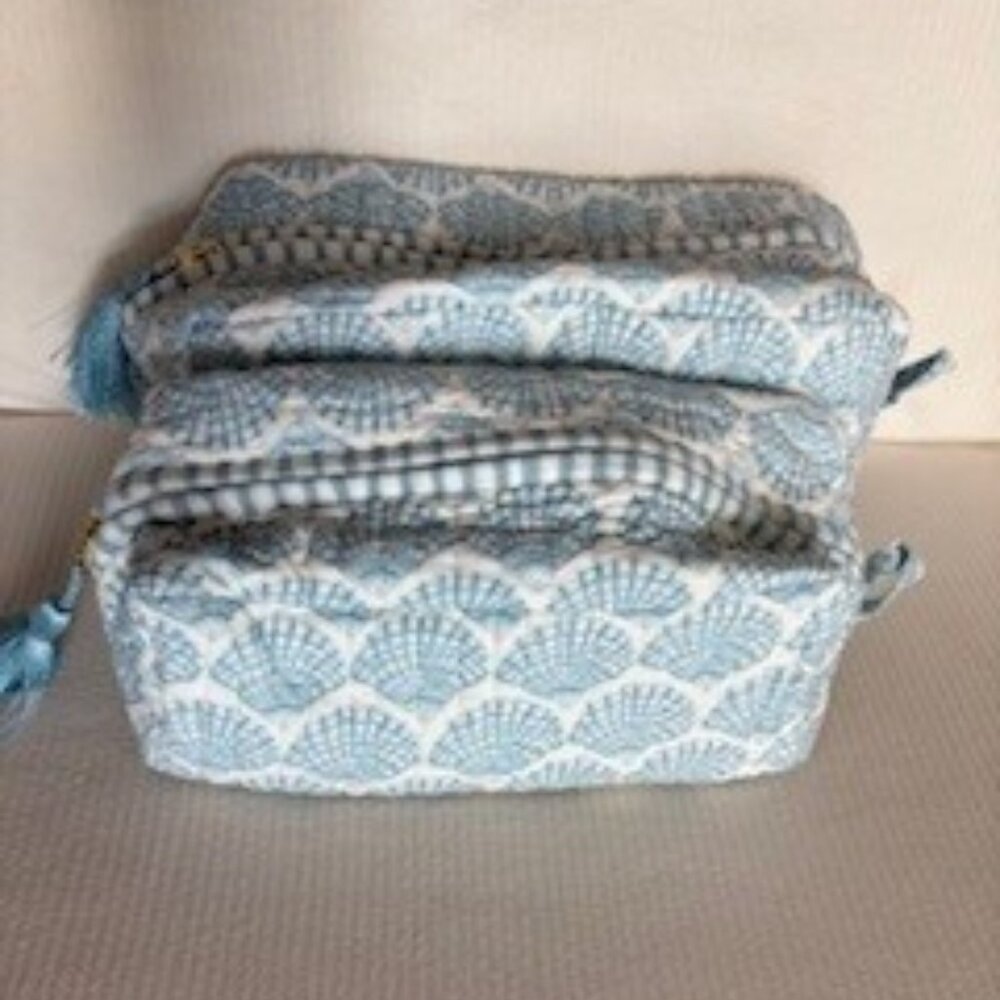 Mark & Graham- Block Print Travel Pouch Set- Sky … - image 1